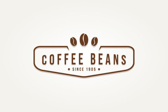 Coffee Beans Badge Vintage Logo Design