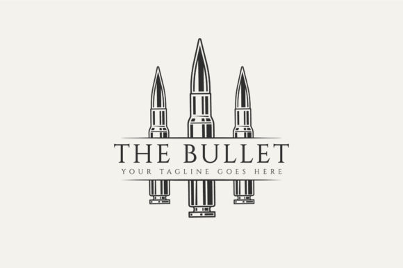 Gun Bullet Ammunition Vintage Logo Icon