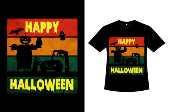 Happy Halloween Vintage T-shirt Design