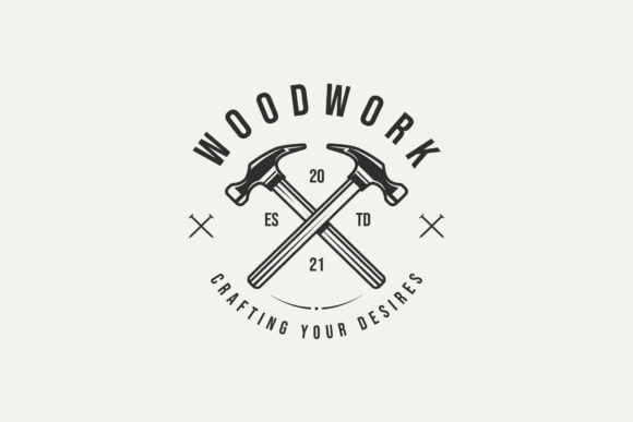 Woodwork Carpentry Vintage Badge Logo